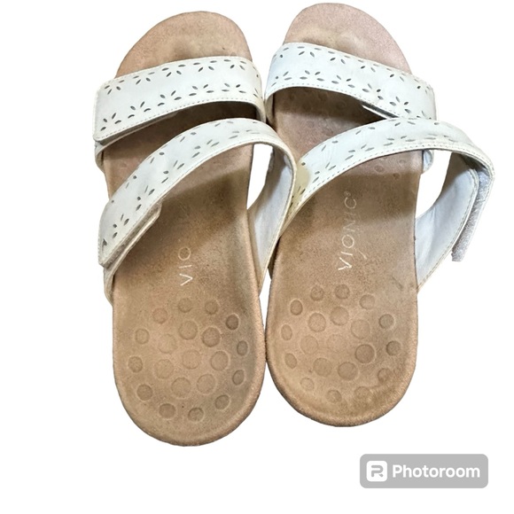 Vionic Randi Sandals White Leather Slip On Orthopedic Size 9.5 - Picture 4 of 6
